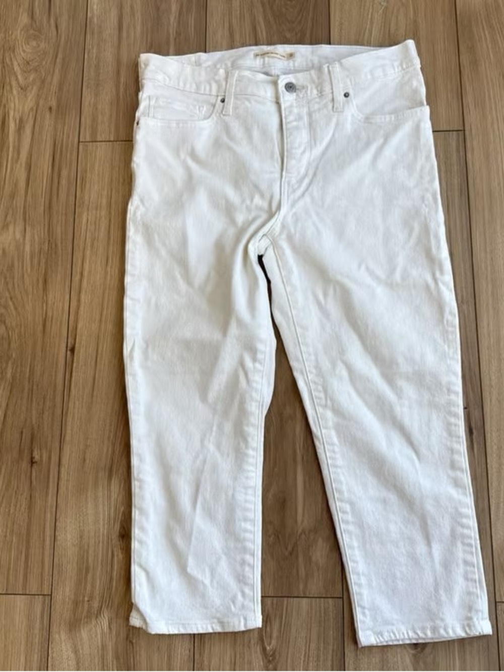 Men's White Denim Jeans - Classic Straight Fit